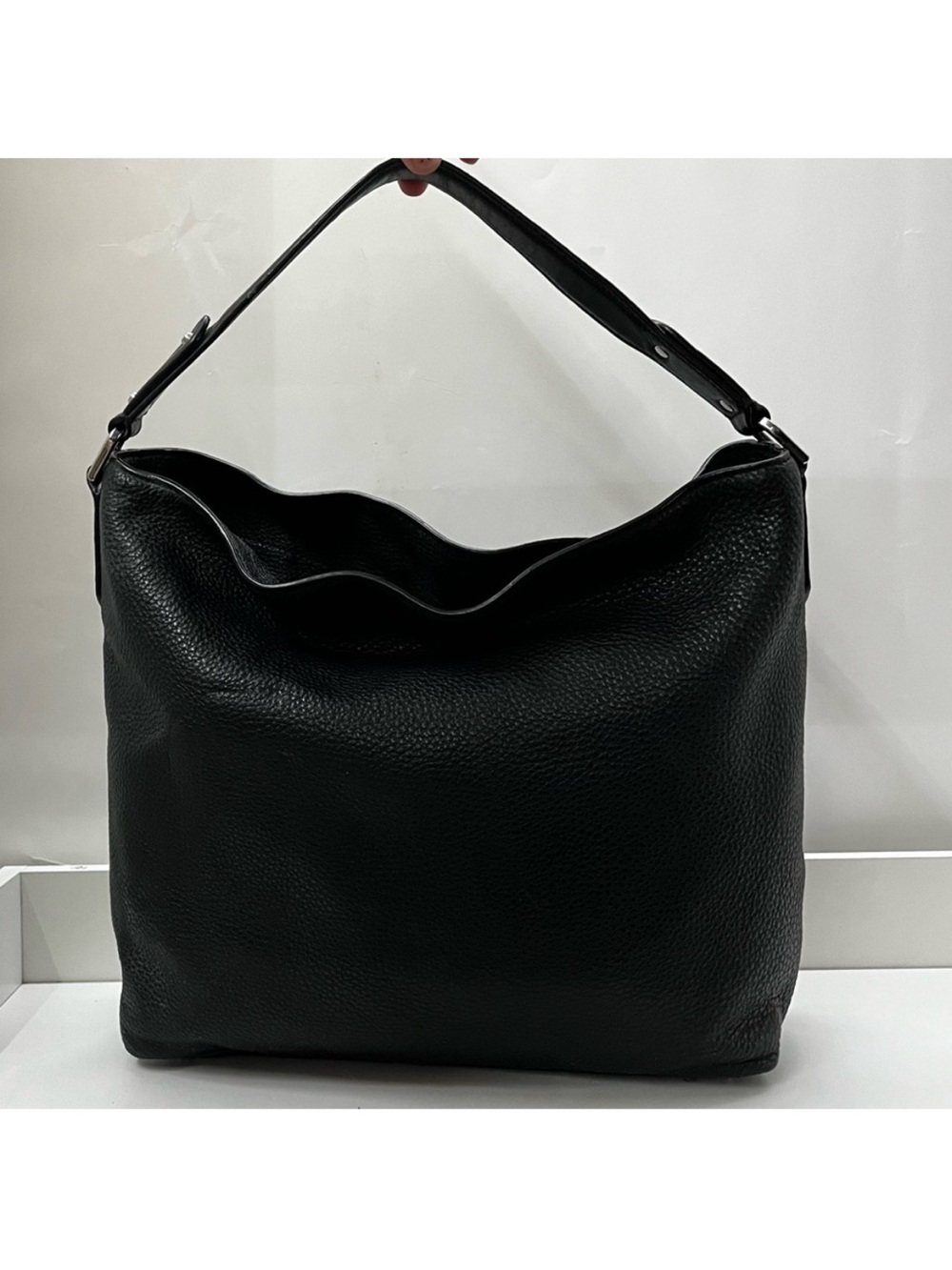 MICHAEL KORS Black Leather Nolita Evie Hobo Neyla Shoulder Bag Raven Selma - Picture 2 of 10
